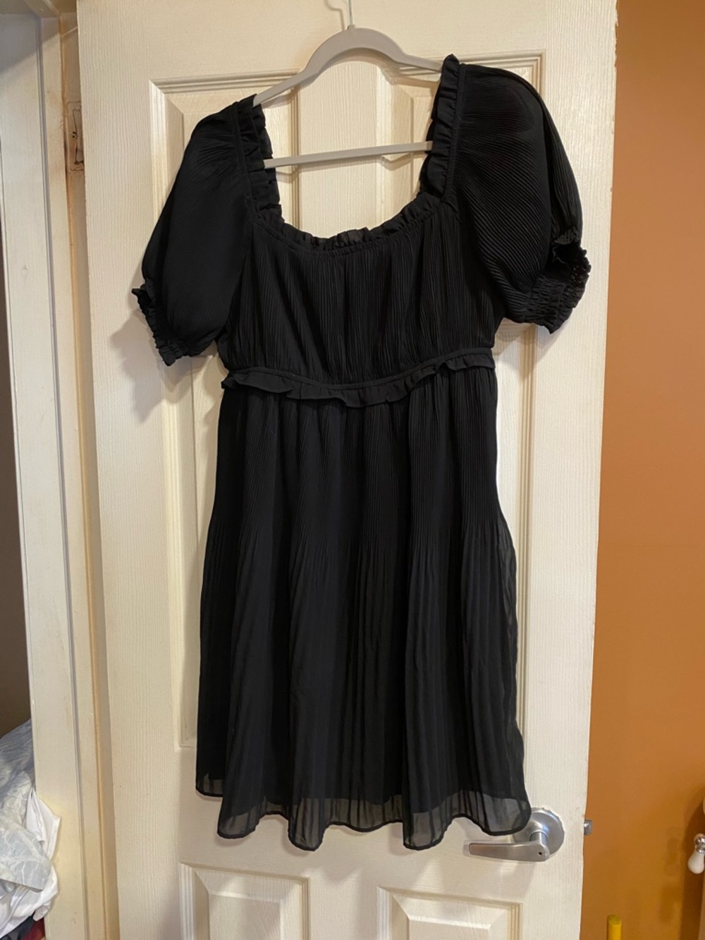 Black Puff Sleeve womens Dress